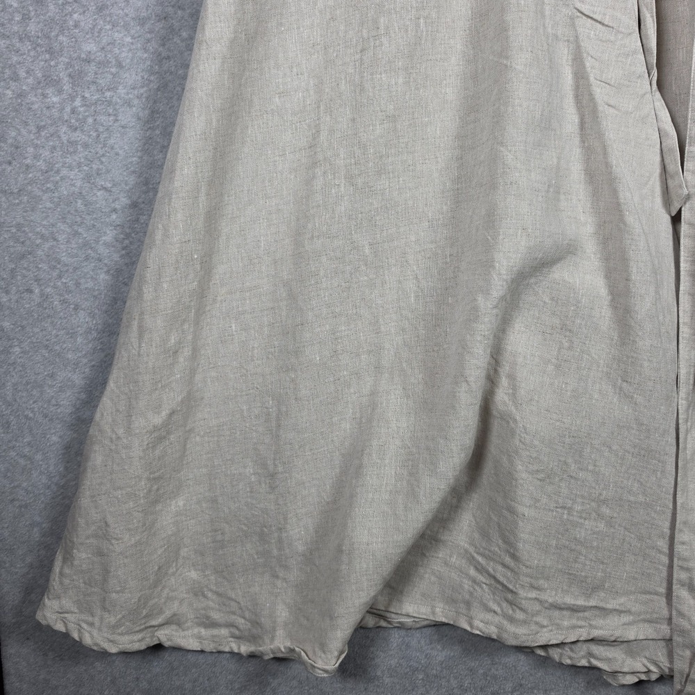 Only Child Dress Size 3XL Oatmeal Palo Wrap Minimalist Lagenlook Peasant Linen - Picture 4 of 13